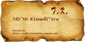 Tóth Kleopátra névjegykártya